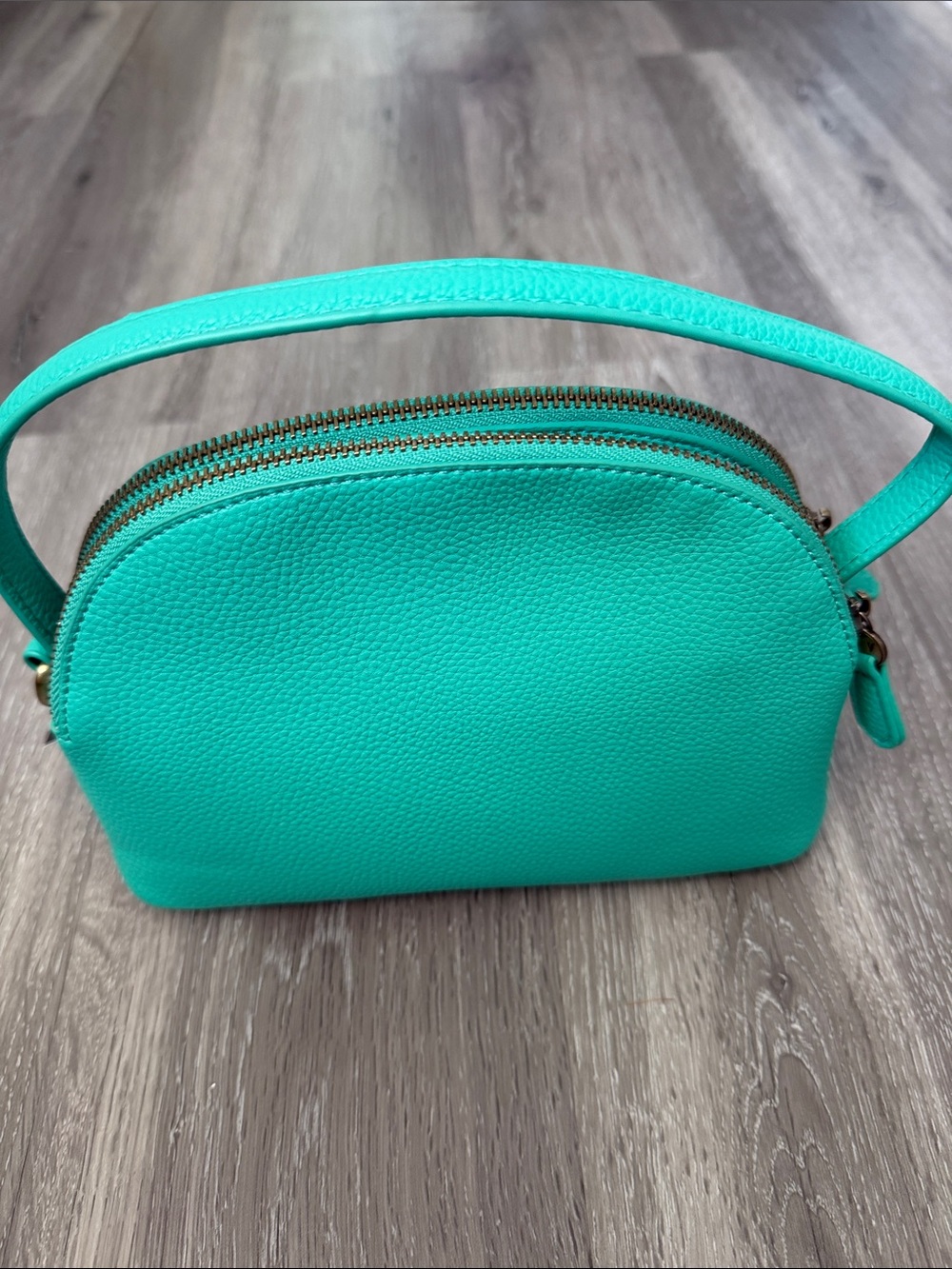 NWT Pebbled Teal Dome Crossbody Bag Multi-Pocket